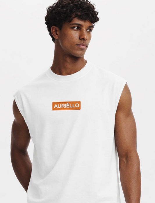 AURIÈLLO ORANGE LOGO TANK TOP| SS26