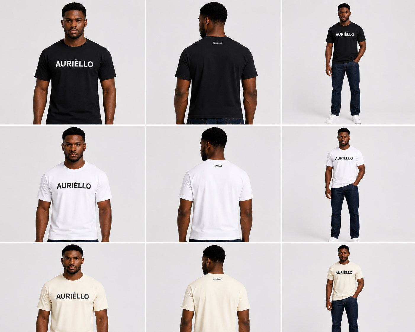 AURIÈLLO Logo Tee collection grid