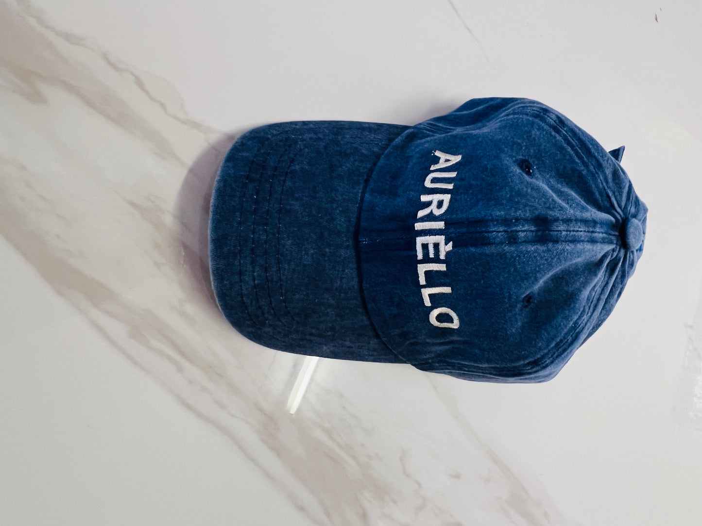 AURIÈLLO Denim Cap — Blue