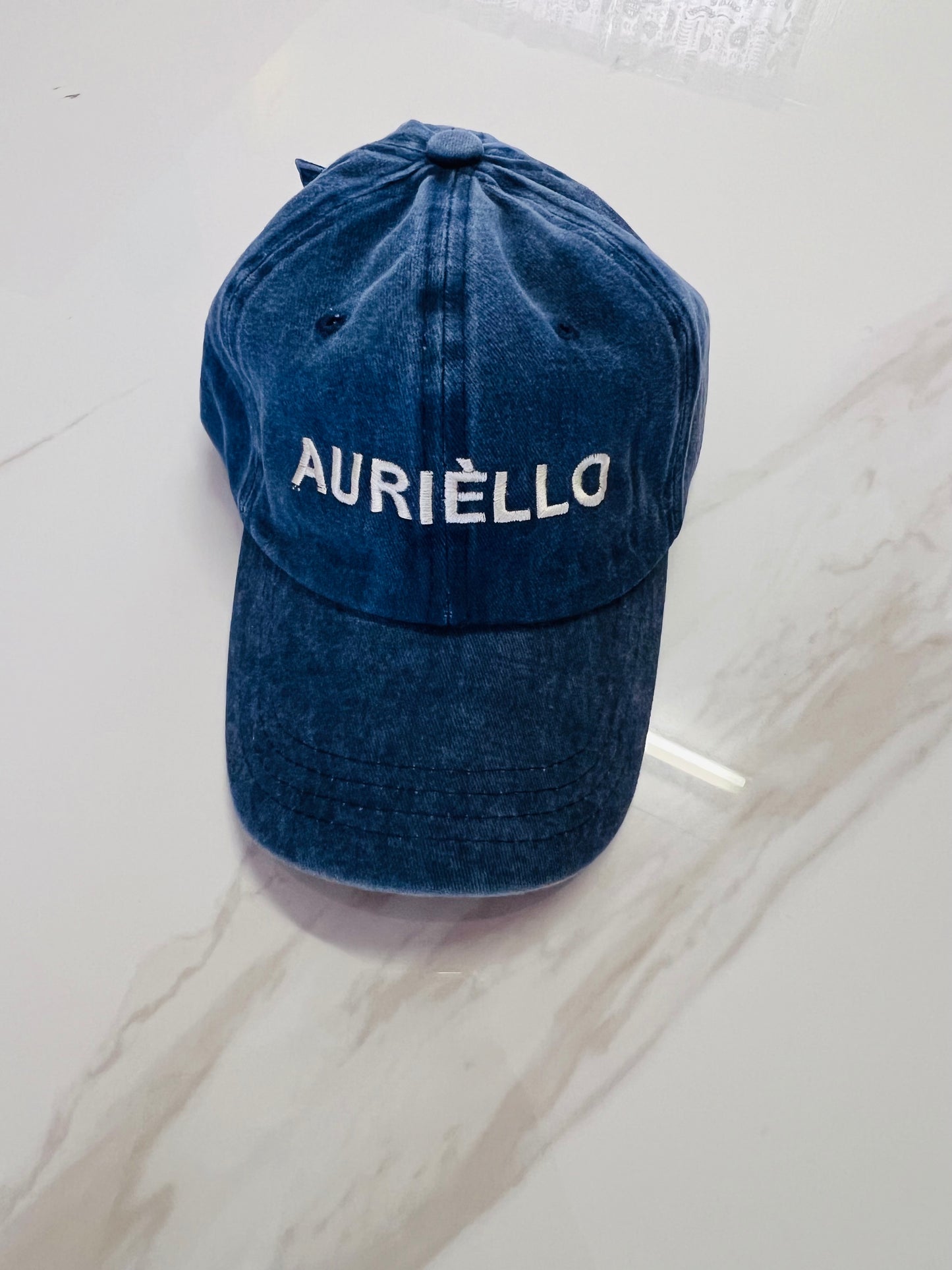 AURIÈLLO Denim Cap — Blue