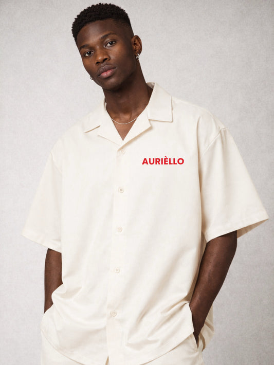 AURIÈLLO Ivory Riviera Resort Shirt