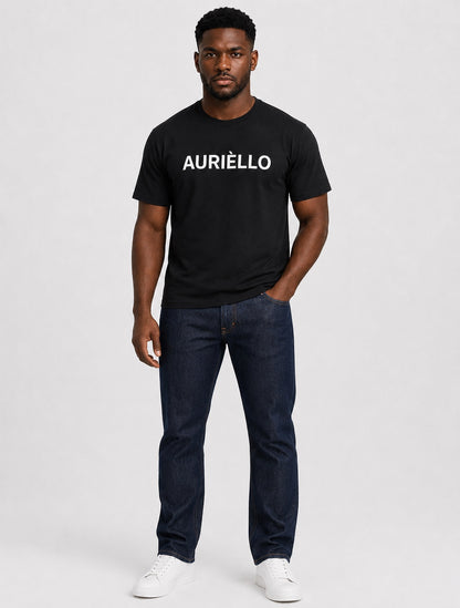 AURIÈLLO Logo Tee black full body