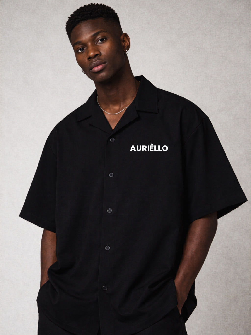 AURIÈLLO Noir Riviera Resort Shirt